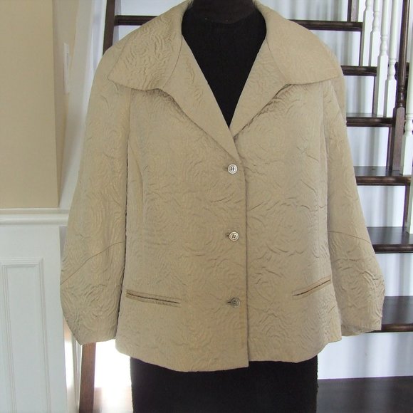 Jones New York Beige Gold Jacket XL 16 - Picture 2 of 7